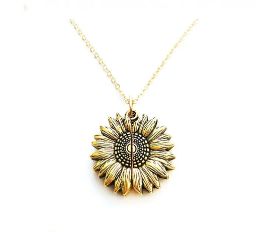 Sunflower Double Lettering Necklace CJDropshipping