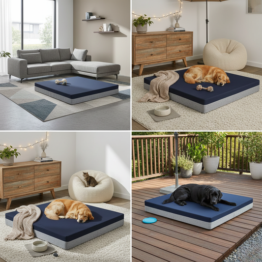 Memory Foam Dog Bed 15cm Thick Large Orthopedic Dog Pet Beds Magenta Danae