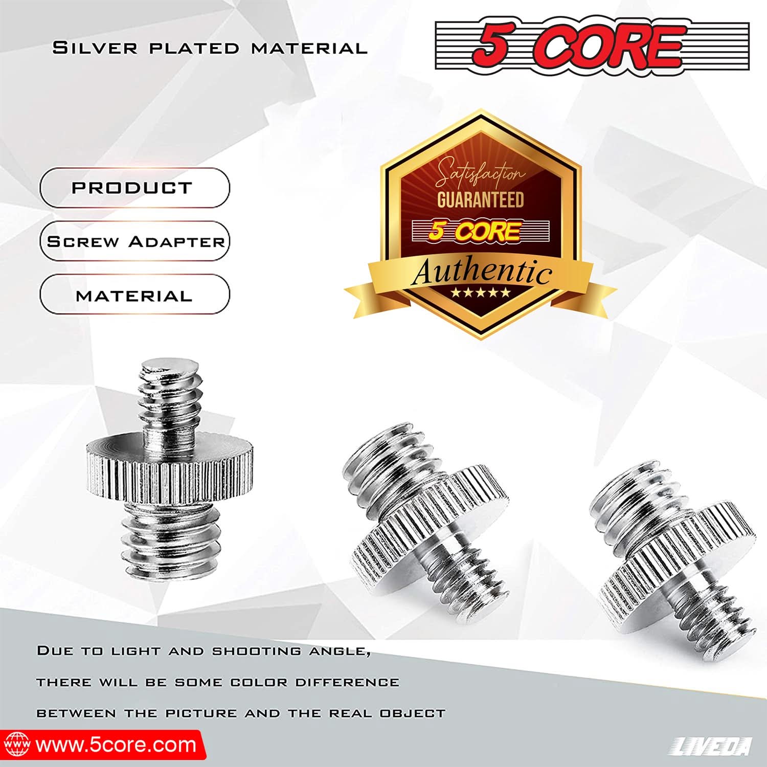 5 Core 3/8 to 1/4 Adapter 5Pcs Camera Mount Durable Tripod Screw