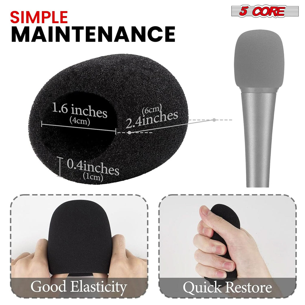 5Core Microphone Cover Soft Foam Mic Windscreen Windproof Sponge for