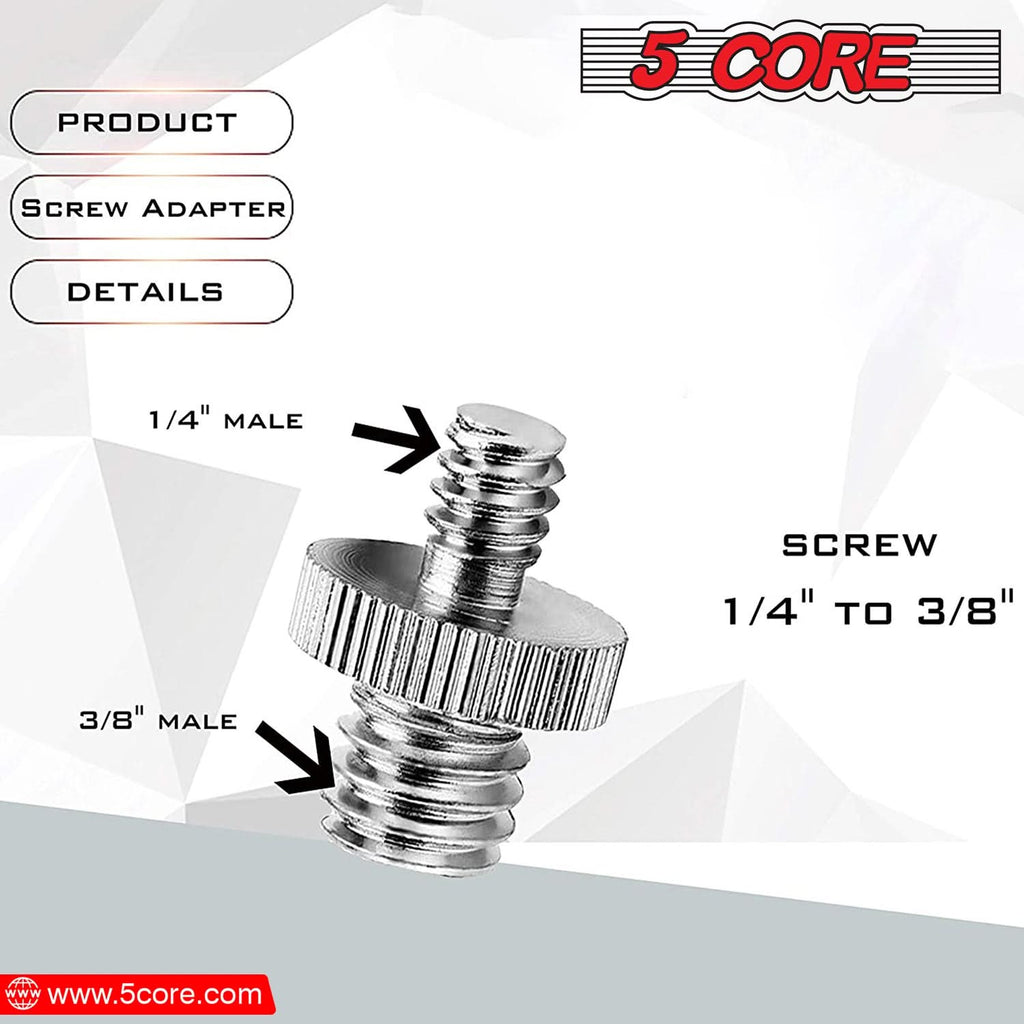 5 Core 3/8 to 1/4 Adapter 5Pcs Camera Mount Durable Tripod Screw