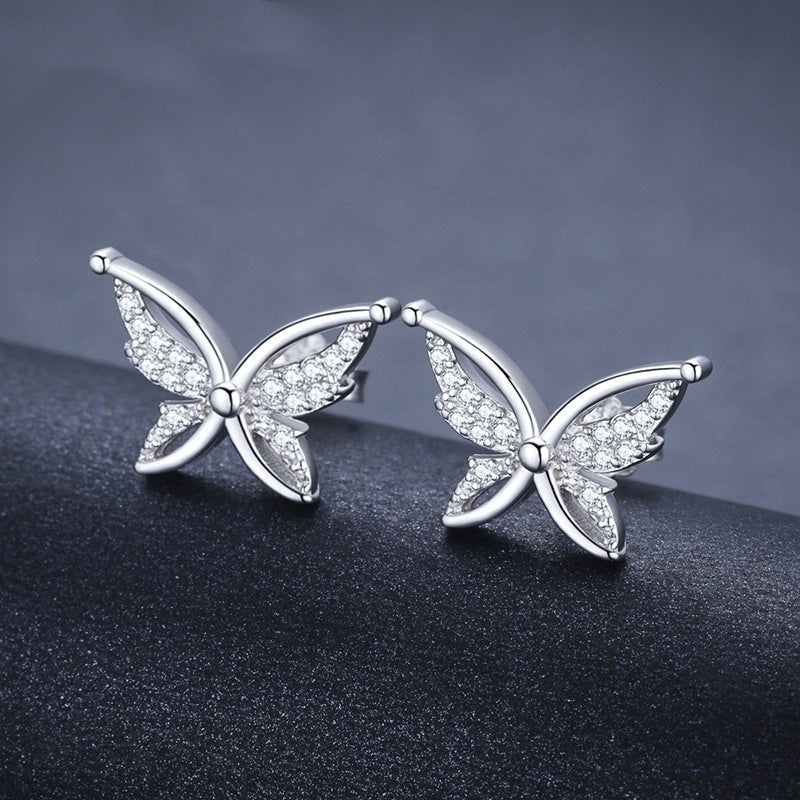 Personality All-Match Full Rhinestone Zircon Butterfly Copper-plated