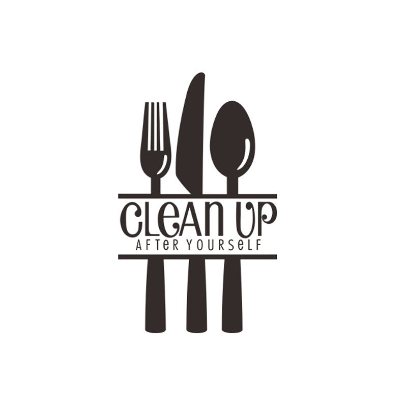 English Proverbs Wall Stickers Kitchen Knife And Fork Creative