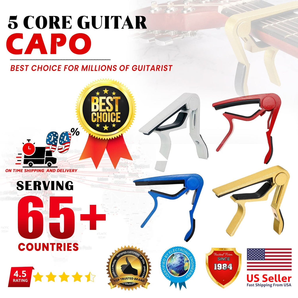 5Core Capo Acoustic Electric Guitar 6 String Kapo Clip For Banjo