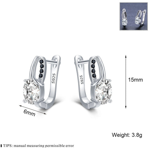 European And American Zircon Rhinestone Stud Earrings Copper Fashion
