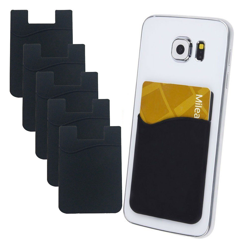 5x Silicone Credit Card Holder Cell Phone Wallet Pocket Sticker