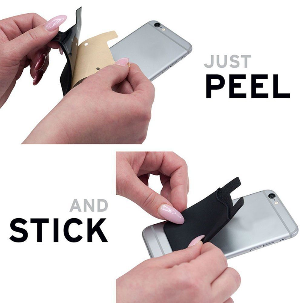 5x Silicone Credit Card Holder Cell Phone Wallet Pocket Sticker