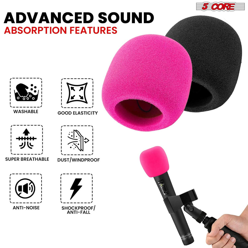 5Core Microphone Cover Soft Foam Mic Windscreen Windproof Sponge for