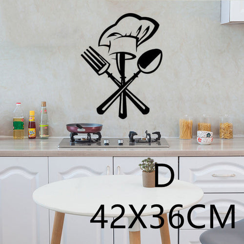 English Proverbs Wall Stickers Kitchen Knife And Fork Creative