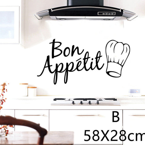 English Proverbs Wall Stickers Kitchen Knife And Fork Creative