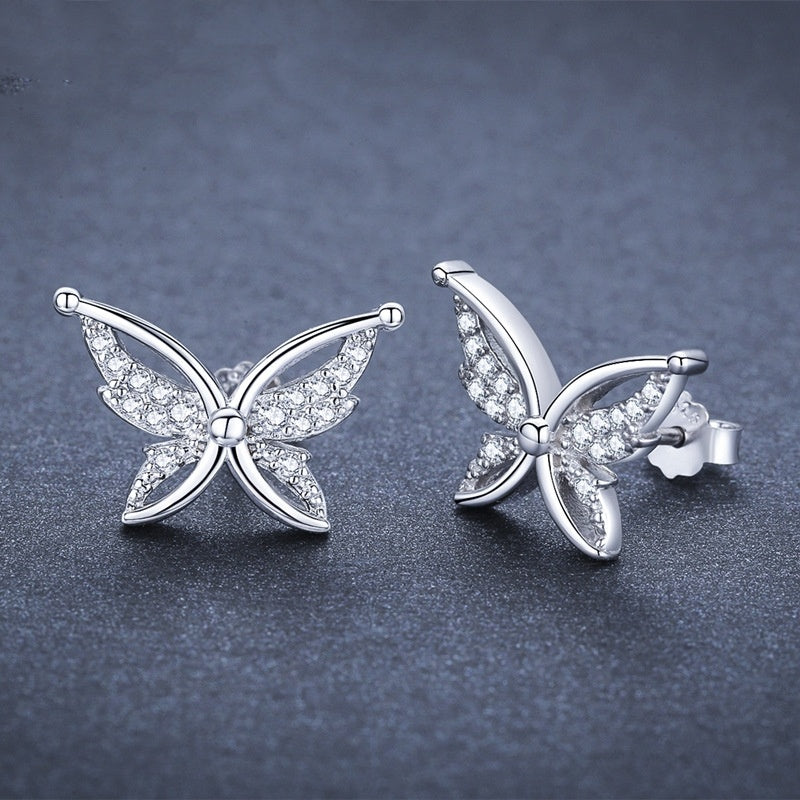 Personality All-Match Full Rhinestone Zircon Butterfly Copper-plated