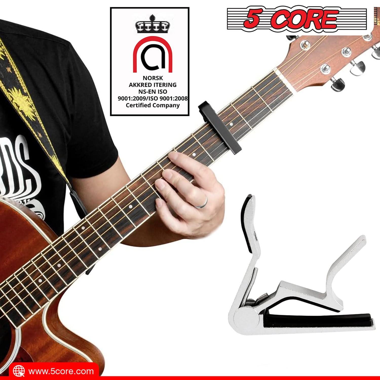 5Core Capo Acoustic Electric Guitar 6 String Kapo Clip For Banjo