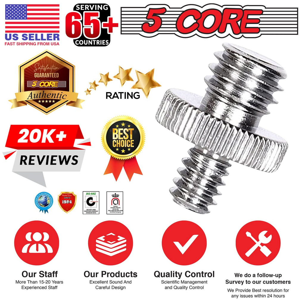 5 Core 3/8 to 1/4 Adapter 5Pcs Camera Mount Durable Tripod Screw