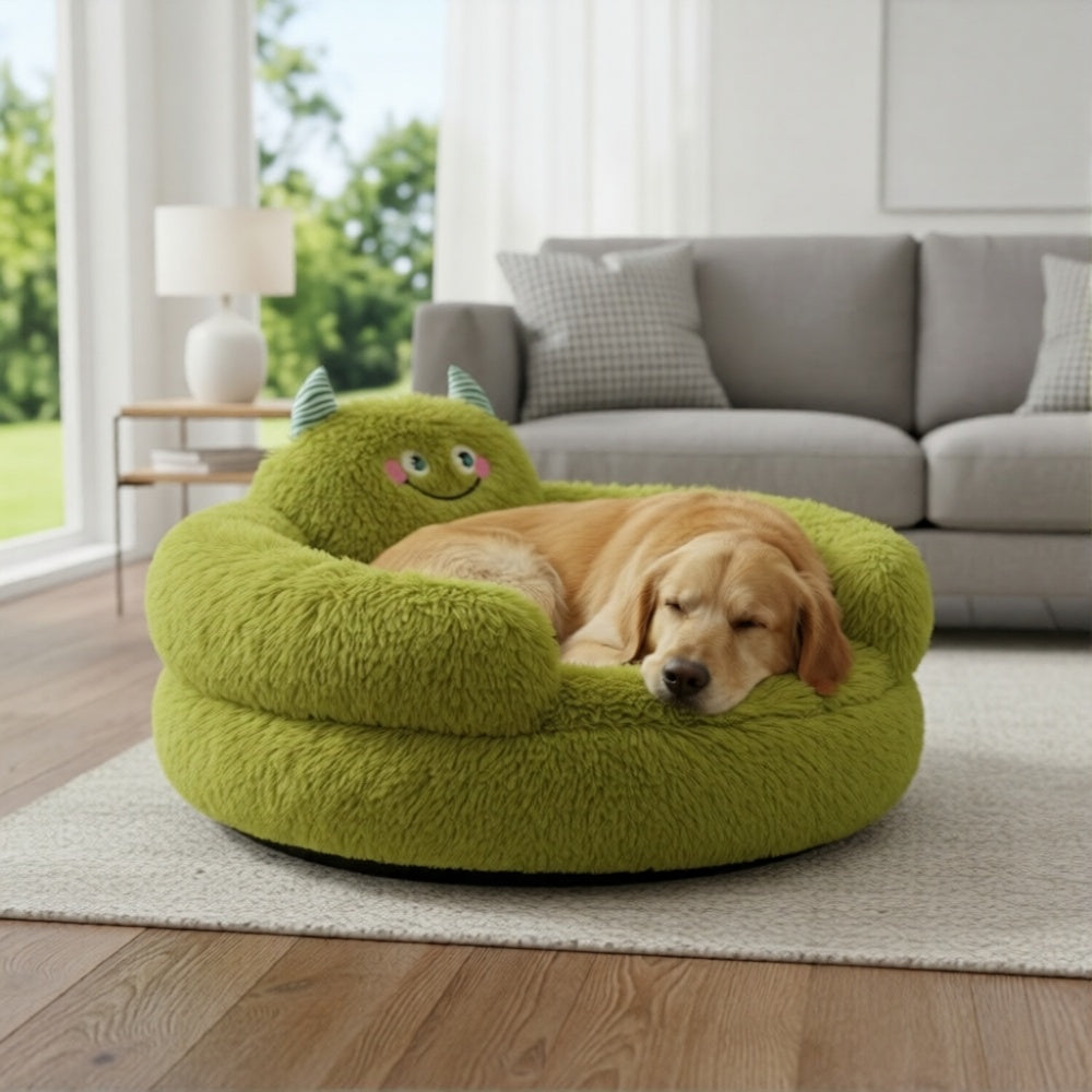 SnugglePaw™ Ultra-Plush Calming Pet Bed – Orthopedic Donut Sanctuary for Dogs & Cats – Machine Washable & Non-Slip Anti-Anxiety Nest Daily-Ease