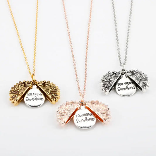 Sunflower Double Lettering Necklace CJDropshipping
