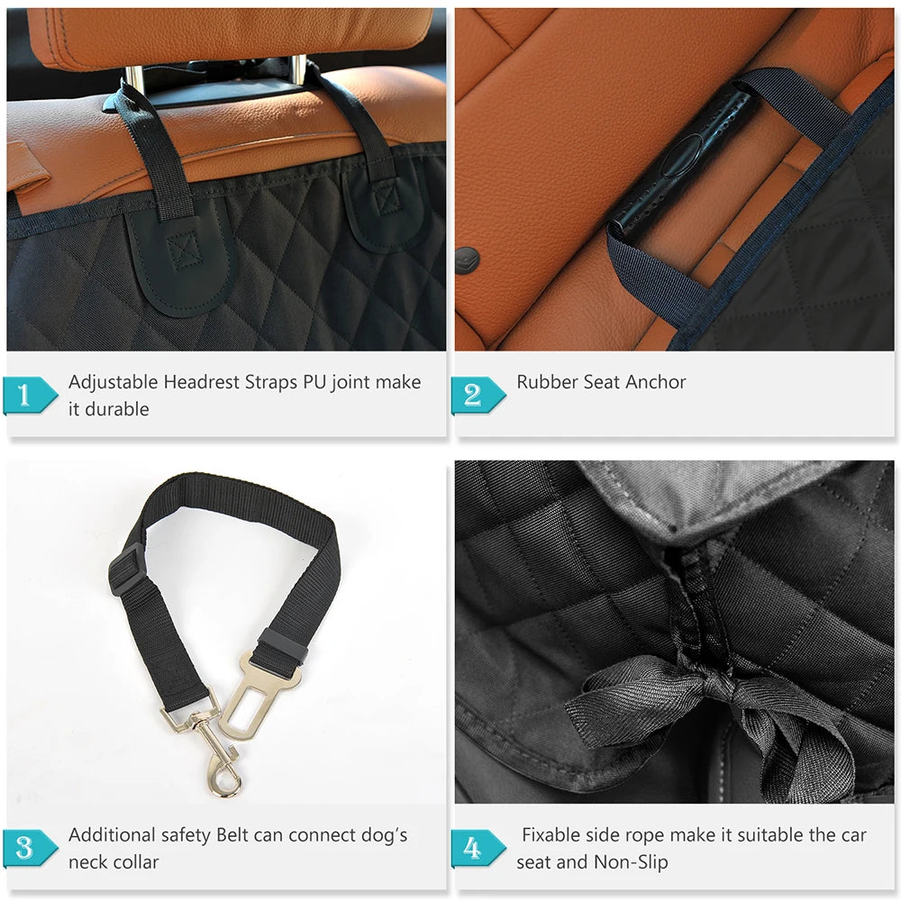 Dog Car Seat Cover Pet Travel Carrier Mattress Waterproof Dog Car Seat Protector With Middle Seat Armrest For Dogs Daily-Ease