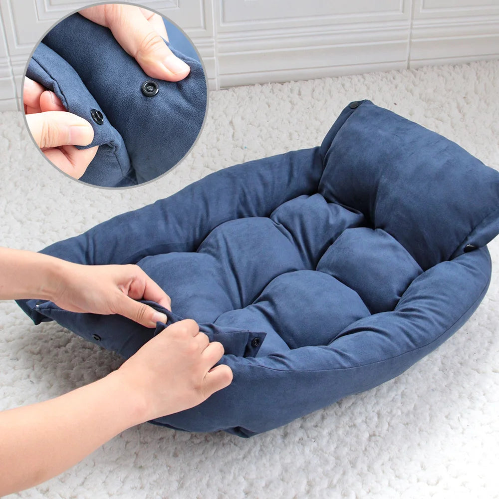 Warm Dog Sofa Bed Winter Pet Dog Cat Bed Sleeping House Kennel Mat Cat Puppy Mattress Pet House Cushion For Small Large Dogs Daily-Ease