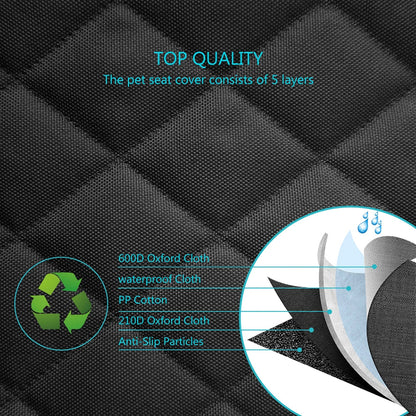 Dog Car Seat Cover Pet Travel Carrier Mattress Waterproof Dog Car Seat Protector With Middle Seat Armrest For Dogs Daily-Ease