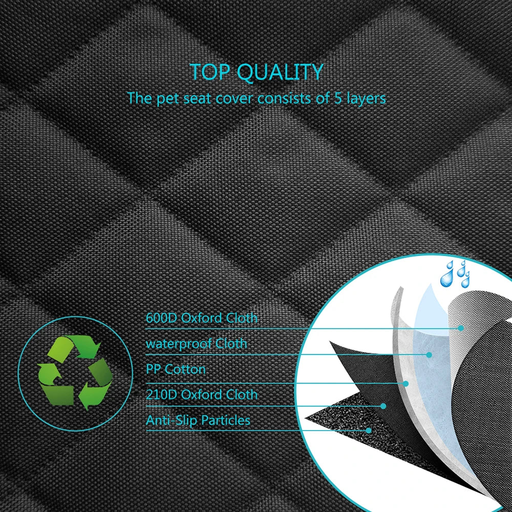 Dog Car Seat Cover Pet Travel Carrier Mattress Waterproof Dog Car Seat Protector With Middle Seat Armrest For Dogs Daily-Ease