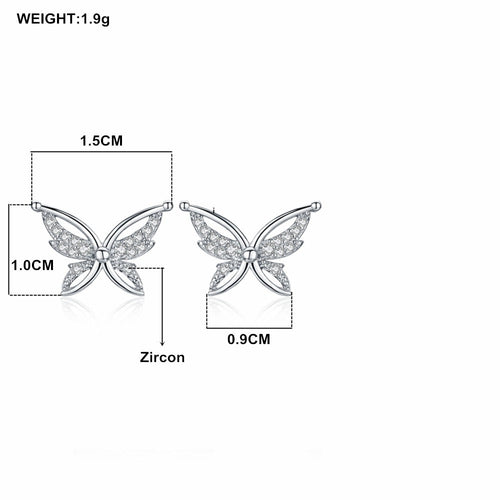Personality All-Match Full Rhinestone Zircon Butterfly Copper-plated