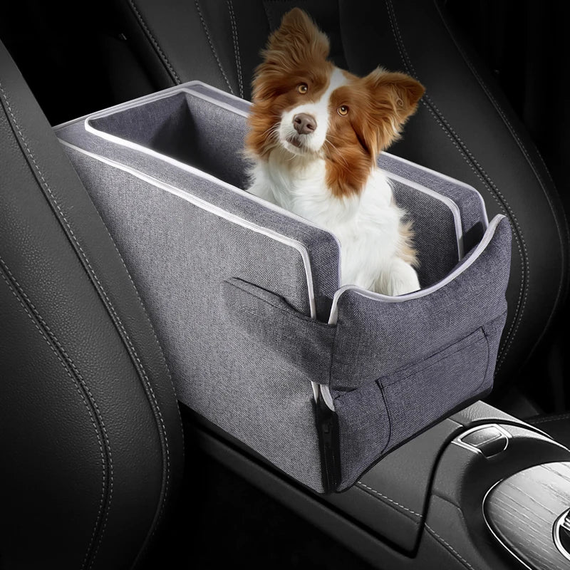 Car Center Console Pet Bed Mat   Fiber Pet Safety Seat  Essential for Cat & Do Travel  Small pet car carrierNon-slip pet car s Daily-Ease