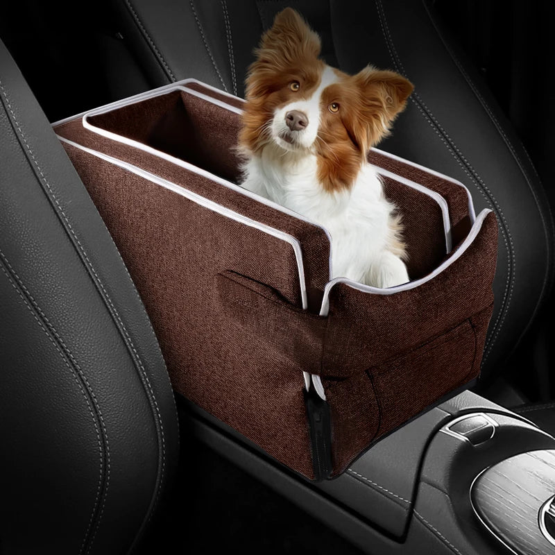 Car Center Console Pet Bed Mat   Fiber Pet Safety Seat  Essential for Cat & Do Travel  Small pet car carrierNon-slip pet car s Daily-Ease