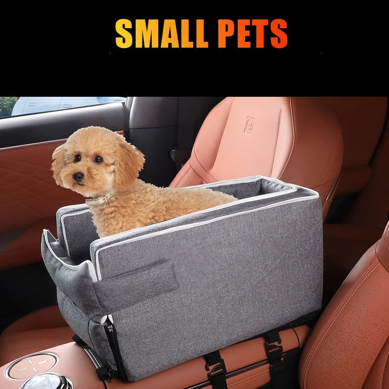 Car Center Console Pet Bed Mat   Fiber Pet Safety Seat  Essential for Cat & Do Travel  Small pet car carrierNon-slip pet car s Daily-Ease