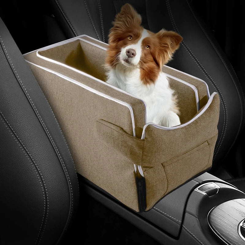 Car Center Console Pet Bed Mat   Fiber Pet Safety Seat  Essential for Cat & Do Travel  Small pet car carrierNon-slip pet car s Daily-Ease