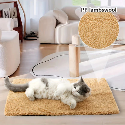 Self-Warming Pet Pad Blanket, Electric-Free Thermal Bed Mat, Anti-Slip for Cats Dogs Winter Warmth Mat Heat Reflecting Core Pad Daily-Ease