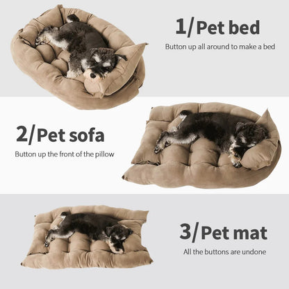 Warm Dog Sofa Bed Winter Pet Dog Cat Bed Sleeping House Kennel Mat Cat Puppy Mattress Pet House Cushion For Small Large Dogs Daily-Ease