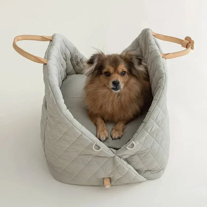 Portable Luxury Pet Carrier Handbag-Washable Dog & Cat Travel Bed Small Pets Puppy Safety Car Seat Booster Tote Pet Accessories Daily-Ease