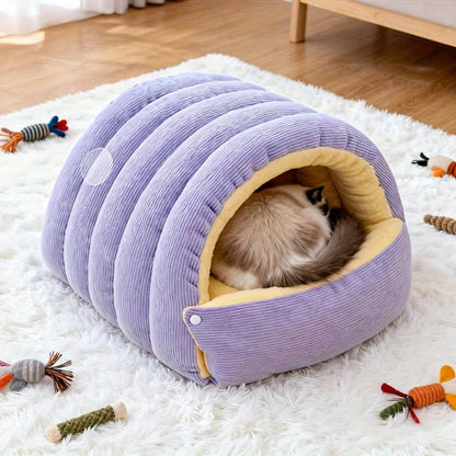 Winter Warm Cat Bed Warm Pet House Pet Sleeping Nest Thickening Warmth Soft Kittens Sleeping Bed Cat Cave For Pet Cat Dog Warmth Daily-Ease
