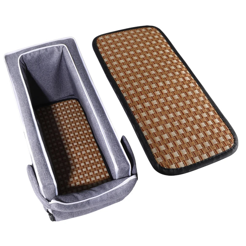 Car Center Console Pet Bed Mat   Fiber Pet Safety Seat  Essential for Cat & Do Travel  Small pet car carrierNon-slip pet car s Daily-Ease