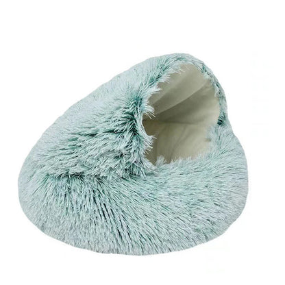 Soft Plush Pet Bed with Cover Round Cat Bed Pet Mattress Warm   Cat Dog  Sleeping Nest Cave for Small Dogs kitten Daily-Ease