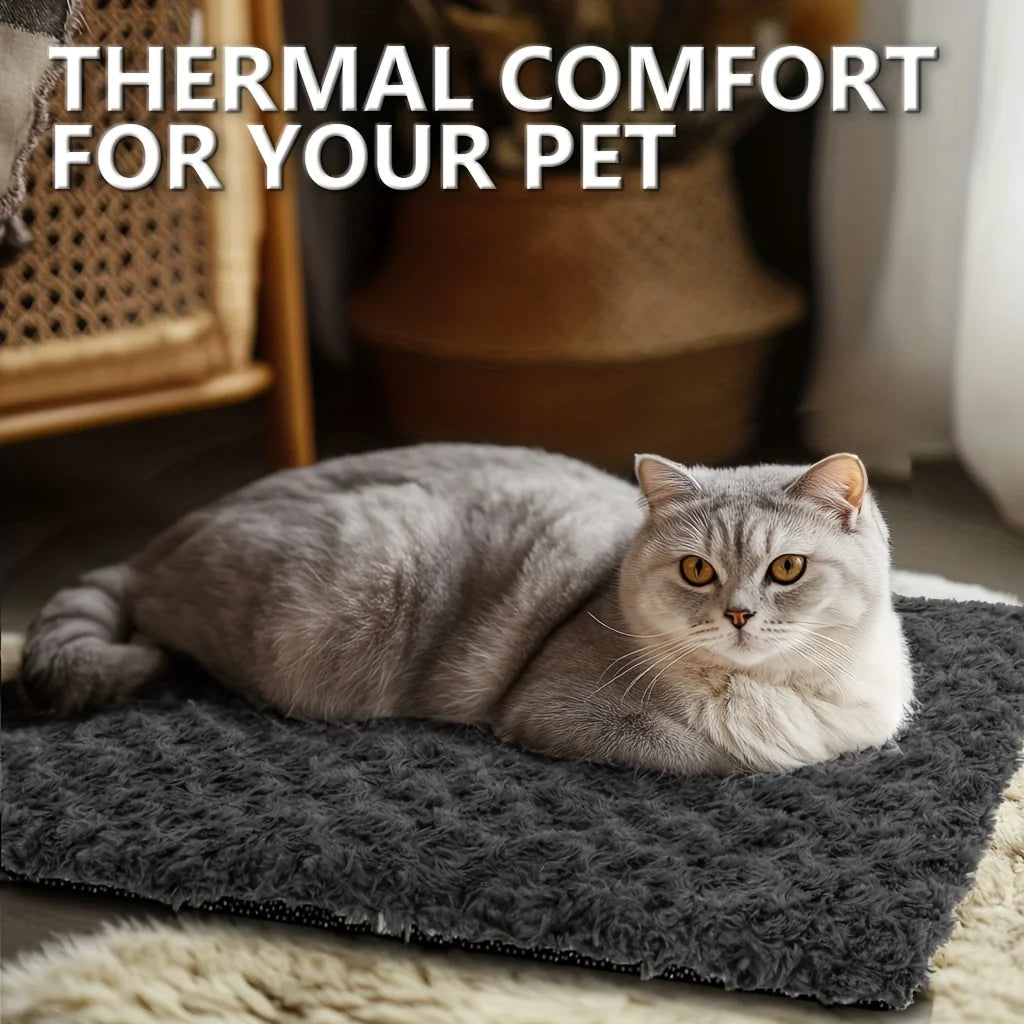 Self-Warming Pet Pad Blanket, Electric-Free Thermal Bed Mat, Anti-Slip for Cats Dogs Winter Warmth Mat Heat Reflecting Core Pad Daily-Ease