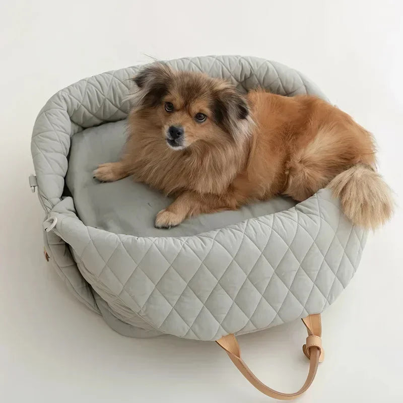 Portable Luxury Pet Carrier Handbag-Washable Dog & Cat Travel Bed Small Pets Puppy Safety Car Seat Booster Tote Pet Accessories Daily-Ease
