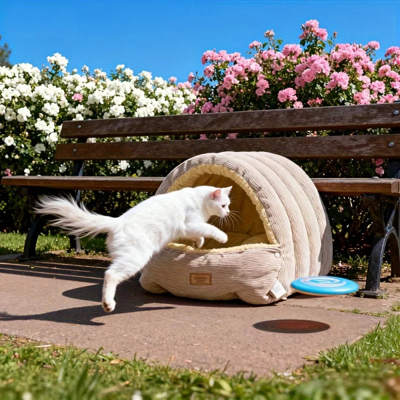 Winter Warm Cat Bed Warm Pet House Pet Sleeping Nest Thickening Warmth Soft Kittens Sleeping Bed Cat Cave For Pet Cat Dog Warmth Daily-Ease