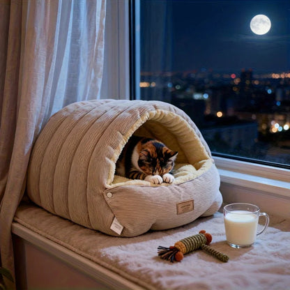 Winter Warm Cat Bed Warm Pet House Pet Sleeping Nest Thickening Warmth Soft Kittens Sleeping Bed Cat Cave For Pet Cat Dog Warmth Daily-Ease