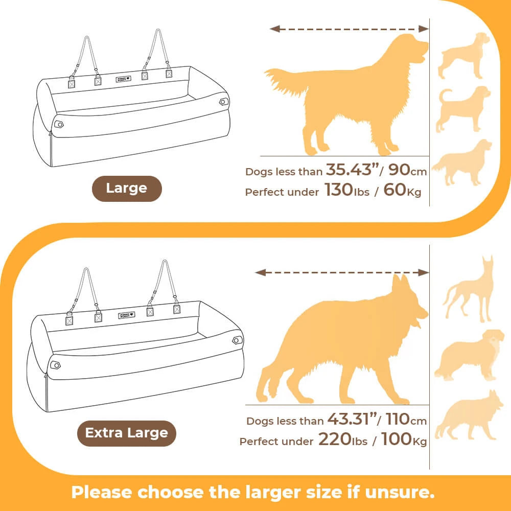 Luxury Faux Leather Pet Travel Bed with Safety Belt Cat Booster Seat Convertible Car Booster Bed for Small Medium Dog Cat Outing Daily-Ease