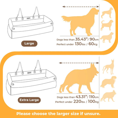 Luxury Faux Leather Pet Travel Bed with Safety Belt Cat Booster Seat Convertible Car Booster Bed for Small Medium Dog Cat Outing Daily-Ease