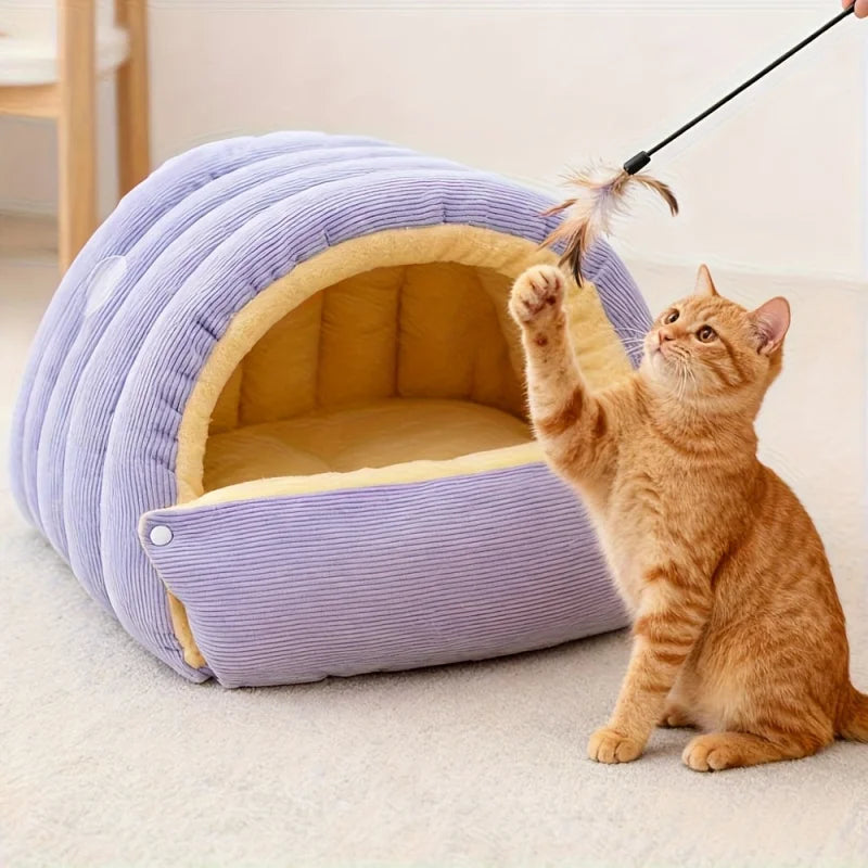 Winter Warm Cat Bed Warm Pet House Pet Sleeping Nest Thickening Warmth Soft Kittens Sleeping Bed Cat Cave For Pet Cat Dog Warmth Daily-Ease