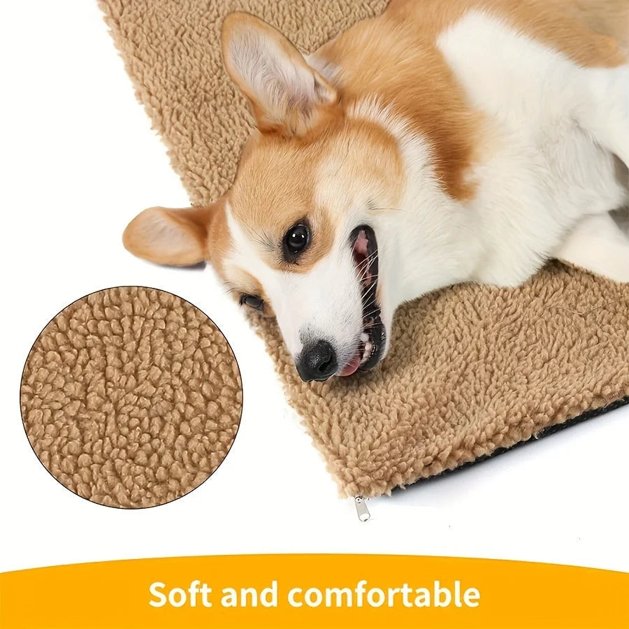 Self-Warming Pet Pad Blanket, Electric-Free Thermal Bed Mat, Anti-Slip for Cats Dogs Winter Warmth Mat Heat Reflecting Core Pad Daily-Ease