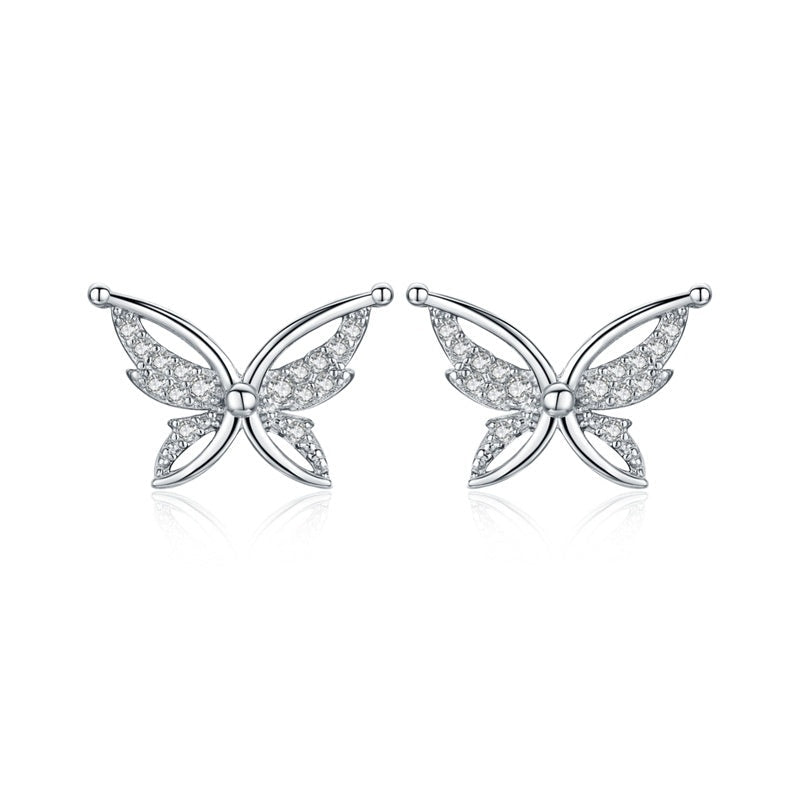 Personality All-Match Full Rhinestone Zircon Butterfly Copper-plated