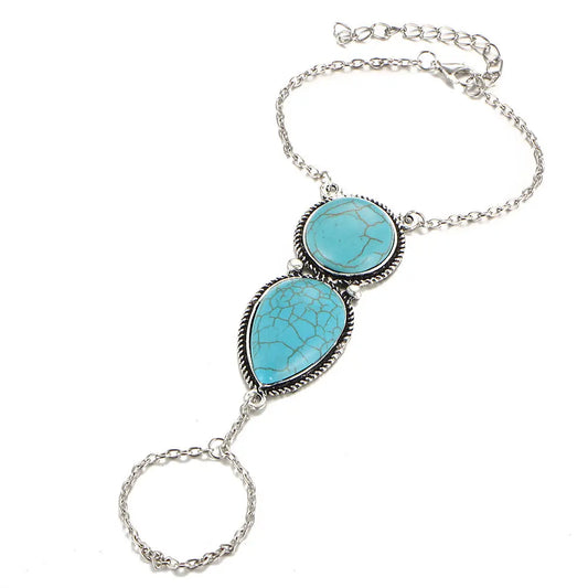 Turquoise Hand Bracelet 18K Gold Plated Bracelet - Daily-Ease