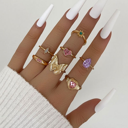 Sweet Tai Love Oil Dripping Ring Set