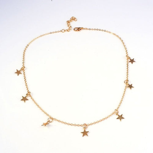 Fashion Simple Pentagram Pendant Necklace Metal Star Clavicle Chain