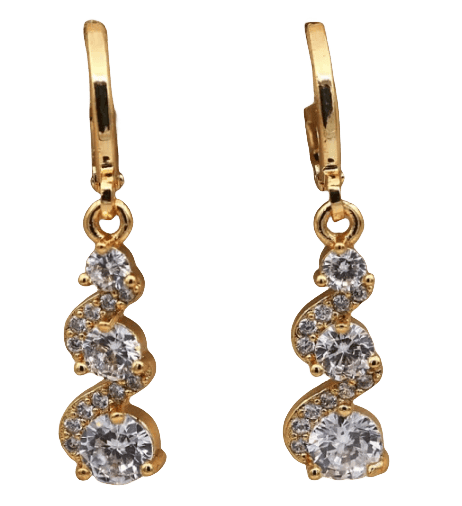 Vintage Swirl Round Green Stone Drop Dangle Earrings Women's Wedding