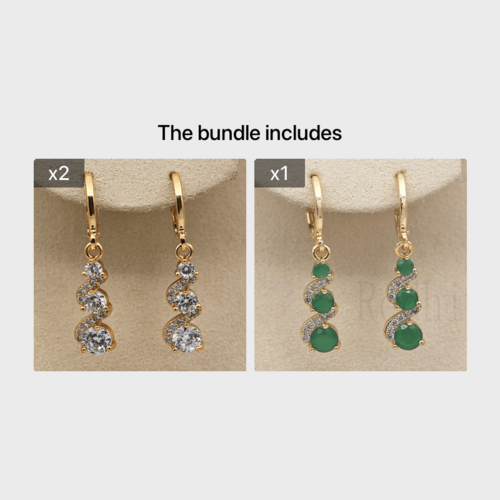 Vintage Swirl Round Green Stone Drop Dangle Earrings Women's Wedding