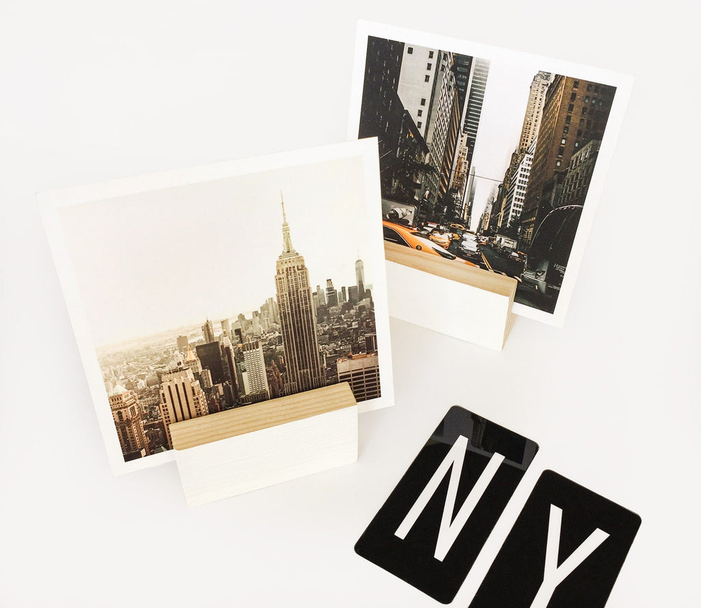 White Wood Block Holder