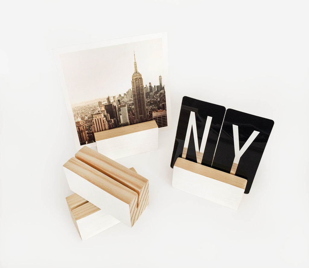 White Wood Block Holder